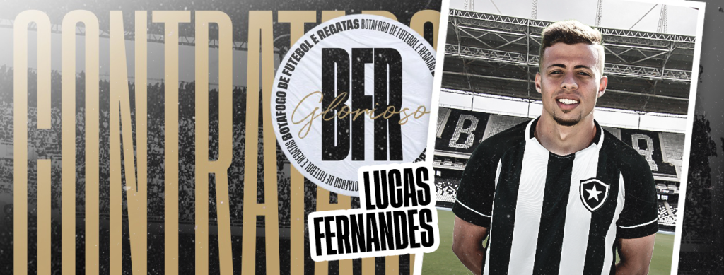Botafogo anuncia seu décimo reforço da "era John Textor". Jogador em questão é o meia-atacante Lucas Fernandes, do Portimonense.