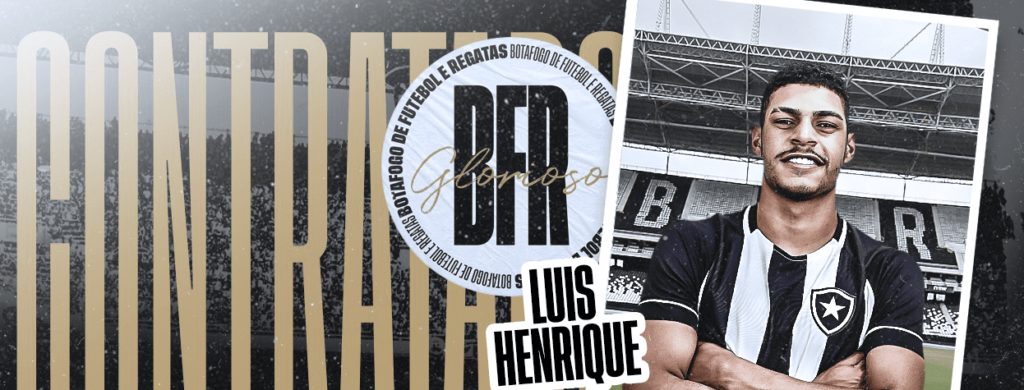 O bom filho à casa torna! Botafogo anuncia a contratação de Luis Henrique, atacante que pertenceu ao Botafogo por duas temporadas e estava na Europa.