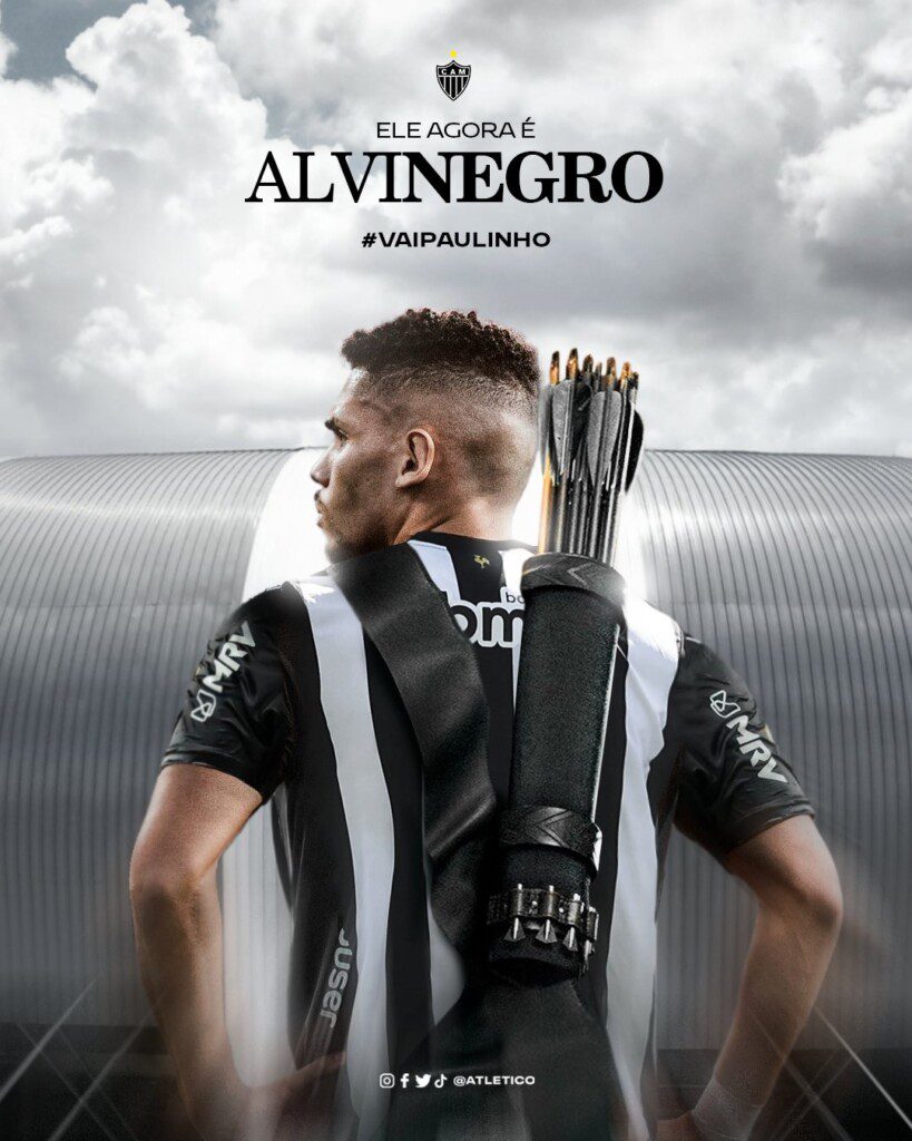 Abrindo as porta para as contratações da temporada 2023, o Atlético-MG anunciou Paulinho, ex-atacante do Vasco como grande nome do Galo