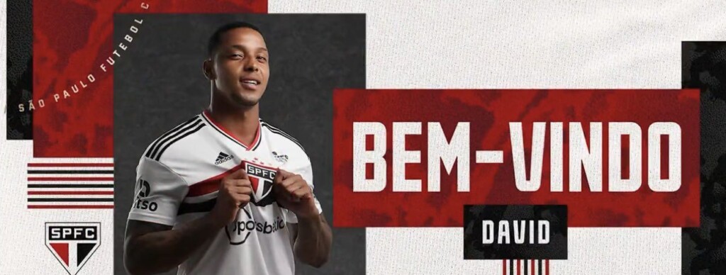 O São Paulo assinou contrato de empréstimo com o atacante David, do Internacional, por um ano. Porém, o Tricolor pode exercer a opção de compra em dezembro